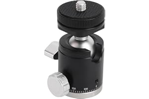 ANNADUE Mini Głowica Kulowa, Obracana o 360° Głowica Kulowa ze Statywem do Aparatu ze śrubą 1/4 Cala do Mocowania Zimnego Buta, do Telefonu Komórkowego Uchwyt Mikrofonu na żywo Mała
