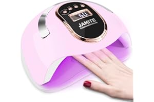 JAMITE YUEHAO Lampe de Sèche-ongles UV, Automatique Professionnel à LED 168W, Séchage Rapide, 36 LED, 4 Minuteries 10/30/60/99 s, Grand écran LCD Adapté à Tous Les Gels, Rosa