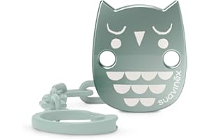 Suavinex, Broche Pinza Para Chupetes; Chupetero; Cadena Para Chupete Con Broche Joya; Efecto Metalizado. +0 Meses; Bonhomia Verde