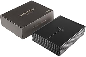 Dag Style Linea Risto Portamenús Caja de restaurante 10 piezas, formato A4, PVC, Made in Italy, Bolsas de plástico, Color Negro