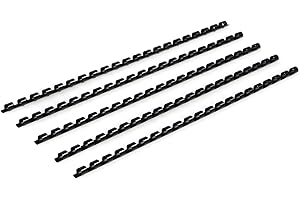 RAYSON Peignes de Reliure en Plastique, Capacité de Reliure de 20 Feuilles, 21 Anneaux, 6 mm, Noir, Paquet de 100