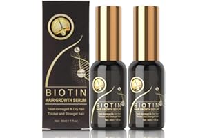 LUCKKY BIOTIN Hair Growth PUMP-Serum,Biotin-Haarwachstumsserum,Haar Wachstum Serum für Frauen Männer,Growthplus Nährendes Ingwer-Serum,Anti-Haarausfall,Haarwachstum,Haarausfall Und Haar-Behandlung (2PC)