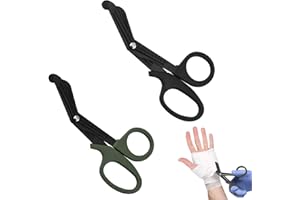 DAAIZIII 2 Stück Medizinische Verbandschere,Rettungsschere,VerbandsschereVerbandsschere Pflege Klein,Verbandschere Krankenschwester, CModern,Beidhändig, Edelstahl, Schwarz+Grün,15cm