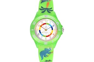 Alienwork Kids Orologio di Apprendimento Bambini Ragazzi Ragazze Tempo di Apprendimento Impermeabile 5 ATM