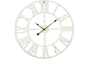 ANTIC BY CASA CHIC Casa Chic Orologio da Parete Silenzioso e Facile da Montare, Orologio da Parete Grande per Cucina in Metallo al Quarzo, Design Vintage per Interno/Esterno, Orologio da Muro per Casa e Ufficio 60 cm