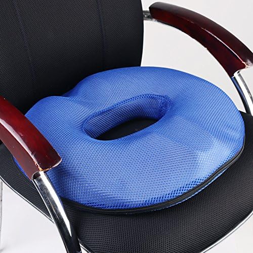 Memory Foam Seat Cushion, Donut Seat Cushion Comfort Pillow Beautiful Buttock Pads Memory Foam Cushions Bottom Cushion Office Car Seat Mat Smarlife (Blue)