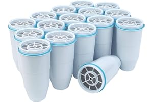 Zerowater Filtre de replacement à 5 étapes, certifiée NSF pour la réduction des particules de plomb, les métaux lourds et les SPFO/APFO, 16 Pack, Blanc