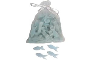 VINEEN Florex Schafmilchseife mini mini Fische 50 Stück im Organzasäckchen Seife Gastgeschenk (Vergissmeinnicht)