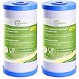 AQUALINK PP10BB-CC 5 Micron 10" x 4.5" Whole House Sediment Activated Carbon Water Filter Replacement for GE FXHTC, GXWH40L, GXWH35F, GNWH38S, RFC-BBSA, W50PEHD, DuPont WFHD13001