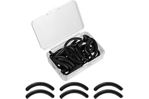 BUTBU 50 Pièces Recharge Recourbe Cils, Pads De Rechange En Caoutchouc, pour Recourbe-Cils Universel Maquillage Outil de Beauté Accessoires avec Boîte de Rangement Transparente (Noir)