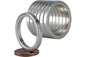 [5 Stück] Neodym Magnet N52 Ringmagnete extra stark Magnetring Magnete Mit 20mm Loch Bohrung Runder Ring 25mm x 3mm Scheiben Flach Rund