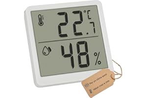 TFA Dostmann Termoigrometro digitale interno, termometro e umidità, termometro per ambiente,30.5059.02,per controllo climatico, magentico da posizionare, misuratore di umidità, bianco