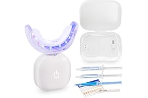 Teeth Whitening Kit, TOWODE Tooth Whitening with Timing Function, 32 LED Red and Blue Light Teeth Whitening Lamp with Charging Case, 2 Teeth Whitening Gels and 1 Desensitizing Gel