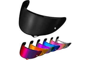 PSLER Visière de Casque pour HJC HJ-34P C10 - Visière Teintée Casque de Moto Accessoires de Remplacement(Noir Foncé)