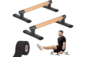 ZILCHX Liegestützgriffe, Holz - Parallettesfür Calisthenics, Liegestütze, Handstände und Yoga, Anti-Rutsch-Stange geeignet für Krafttraining im Innen- und Außenbereich