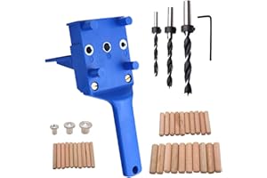 BEKASA Woodworking Dowel Jig Kit, 6/8/10 mm Wood Dowling Jig Drill Guide, Dowelling Jig Drill Guide Metal Sleeve Wood Drilling Doweling Hole Saw Tools(41PCS)