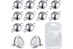 MOAMUN 20 Packungen Halskette Armband Magnetische Verschlüsse Für Ketten, Schmuck Magnetverschluss Für Halskette Armband Machen (Silber 8mm)
