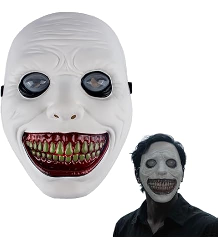 Masques Dhorreur – Masque De Démon Au Visage Souriant Maléfique, Masque En Plastique De Crâne Fantôme Efayant Pour Accessoires De Costume De Fête De Carnaval DHalloween Du 11,55 € | DHgate