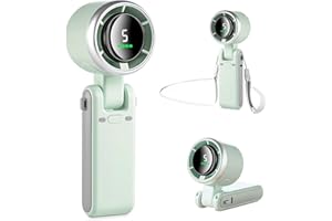 MERTTURM Mini Ventilatore Portatile, Autonomia di 12 Ore, 5 Velocità Potenti e Motore Senza Spazzole, Ventilatore Pieghevoleda Scrivania/Collo/Tasca per Viaggi, Trucco, All'aperto(Verde Tiffany)