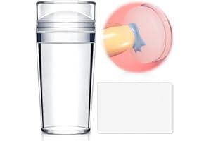 Luvadeyo 1 sztuka stempli do paznokci z 1 sztuką skrobaka do paznokci, francuska końcówka, francuskie stemple silikonowe, zestaw stempli do paznokci, silikonowa głowica może być używana więcej niż 100