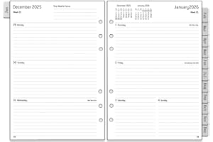 YHH Wkład do pamiętnika 2026, format A5, 6 otworów, 1 tydzień na 2 strony, organizer z zakładkami, hasłem, notatkami, kontaktem, świętami w Wielkiej Brytanii, coroczne wkładki do planera tygodniowego i