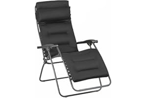 Lafuma Mobilier Adjustable RSXA Clip Zero Gravity Relaxation Chair, with Steel tubing, Standard, Air Comfort Garden Recliner Chair Ideal for the terrace, or swimming pool - Acier