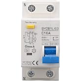 1P+N Circuit Breaker, AC 230V 30mA C16 16A Type A Protection Switch DIN Rail Leakage Overload Protection For Residential Ligh
