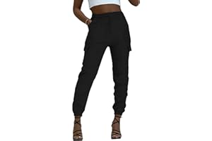GENERIC Women's Cargo Pocket Detail Casual Stretch Fit Combat Trousers Pants