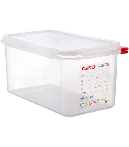 Lacor Stainless Steel 1/9 Gastronorm Container - Professional Kitchen Food Pan (176x108x100mm)