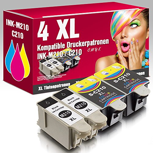 ms-point® 4 kompatible Druckerpatronen für Samsung CJX-1000 CJX-1050W CJX-2000FW Patronen kompatibel zu INK-M210 INK-C210 INK-M215