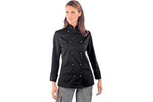 ISSACO Isacco 057501 Bottoni Antipanico Lady Chef Giacca, Taglia M, Nero