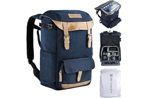 K&F CONCEPT Mochila para Cámara Profesional, Bolsa para Fotografía Impermeable, Mochila para Fotográfica Multifuncional Compartimento de Gran Capacidad para Portátil DSLR de 15,6 Pulgadas