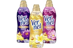 Vernel Aromatherapie Probier Set, 3 Sorten (3 x 800ml), Sinnliche Frangipani, Bezaubernde Magnolie und Traumhafte Lotusblüte