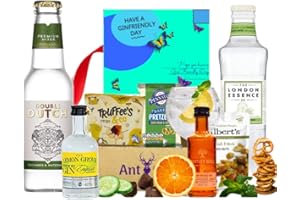 ANT & CHID ANT&CHID Gin Gift Set Hampers for Women,Birthday Gin Gifts for her|Chocolate Gifts for Her - The BestFriend Gifts for Women - 2 Gins|2 Tonic Mixers|Assorted snacks plus Greeting Card