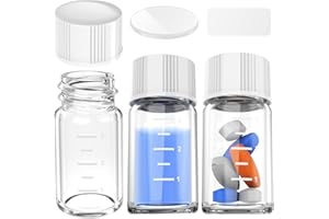 ZHANXUBIO Fiale vuote sterili con linea di misura e tappo a vite per laboratorio di chimica, conservazione personale (trasparente, 3ml 12pz)