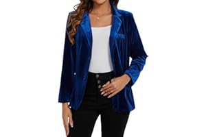 MINTLIMIT Womens Velvet Blazer Suit Jacket Casual Work Office Long Sleeve Fully Lined Blazer Jacket with Pockets Outerwear