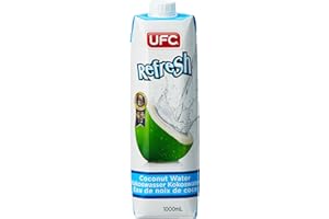 100% natürliches Kokoswasser 1L x 6 | UFC Refresh | Natürlich feuchtigkeitsspendend Verpackt mit Elektrolyten Glutenfrei | Voller Vitamin C & Kalium, Umgebungslagerung