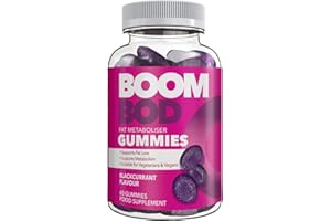 Boombod Fat Metaboliser Gummies (60 Count, Blackcurrant Flavour) – Supports Metabolism* with L-Carnitine, Guarana, Choline & Vitamin B6 – Suitable for Vegetarians & Vegans