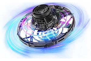 ‎SUROPER Fliegendes Spielzeug Mini Drone,Handbetriebene Drohnen für Kinder Erwachsene,Flying Ball Spielzeug mit LED Lichtern,UFO Drohne Spielzeug für Weihnachten Geburtstag Jungen Mädchen Geschenk (Schwarz)