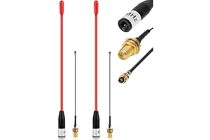 MESHNOLOGY 2PCS Meshtastic LoRa Antenna 915MHz 10dBi Gain - Omni SMA Male Connector 17cm Long Range Soft Whip Antenna (Red)
