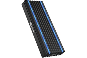 ICY BOX M.2 NVMe Enclosure con USB 3.1 Gen2, illuminazione LED RGB, sistema di raffreddamento, USB-C, USB-A, PCIe M-Key SSD, alluminio, nero, IB-1824ML-C31