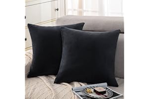 ‎SOIFOX Soifox 2er Set Kissenbezug 40x40 Schwarz Anthrazit Samt Zierkissenbezüge Weich Flauschig Kuschelig Kissenbezüge Dekorative Deko Kissen Sofakissen Lendenkissen Wurfkissenbezug Schlafzimmer Kissenhülle