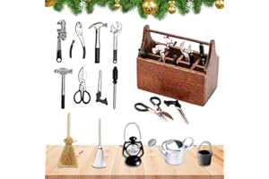 HEYIDAMAI Miniatur Werkzeug,14 Stück Miniatur Wichtel Zubehör,Wichtel Werkzeug,Wichtel Zubehör Werkzeug,Wichtel Werkzeugkiste,Werkzeugkoffer Wichtel,Wichtel Zubehör Set,Wichtel Zubehör Baustelle