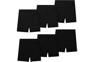 KEREDA 6 Pack Girls Black Cycling Shorts Children Kids Teen Pe Shorts Dance Sports Yoga Bike Safety Under Dress Breathable Age 2-10 Years