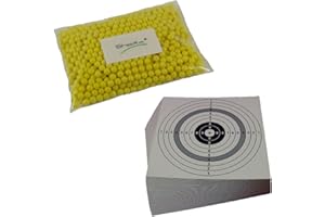 Unbekannt ShoXx.® Set: 10.000 ShoXx.® Softair Kugeln BB 6 mm / 0,12 g + 25 ShoXx.® Zielscheiben 14x14 cm mit zusätzlichen grauen Ring und 250 g/m²