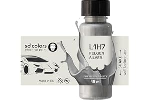 SD COLORS Kit de réparation de stylo de retouche FELGen argent L1H7 pour jantes en alliage 15 ML