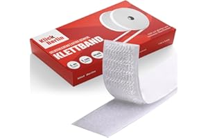 ‎KLICK BERLIN Klick Berlin extra schmales Klettband selbstklebend 1 cm x 1 m | Klett Klebeband klebt auf vielen Flächen | Klettverschluss | 10 mm breit, 1 Meter lang | Weiß