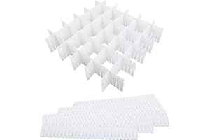 Flearitzo 24 Pezzi Divisori per Cassetti Separatori Organizzatore per Cassetti Separatori Regolabili Organizer per Cassetti adatti per Ufficio,Cucina,Camera da Letto e Bagno(Bianco)