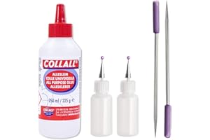 JUSTARTSCRAFTS Exclusive Bundle All Purpose Glue - Perfect For Arts, Crafts & DIY with 2 Fine Tip Glue Applicators and 2 Pokey Tools for Paper and Card Crafting Projects