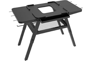 DELSBBQ Adjustable Grill Stand for Ninja Outdoor Woodfire Series, Grill Cart for OG700 OG800 OG900 Series and OO101 Woodfire Pizza Oven, Replace for Ninja XSKUNSTAND Outdoor Stand